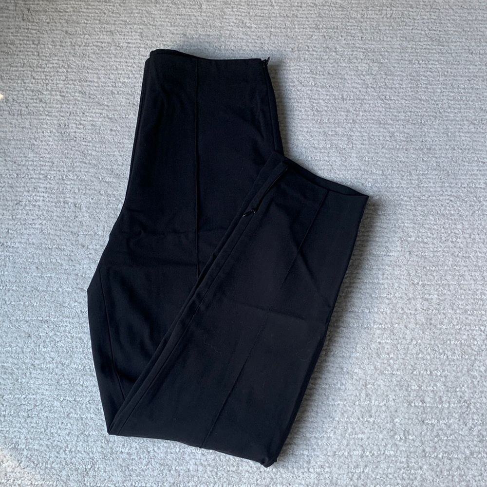 Pintuck side zip pant in traceable wool
